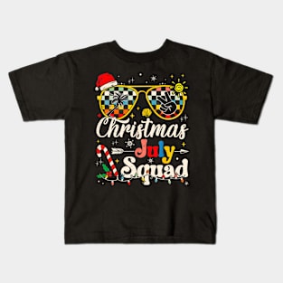 Christmas In July Squad Sunglasses Summer Beach Funny Xmas Kids T-Shirt